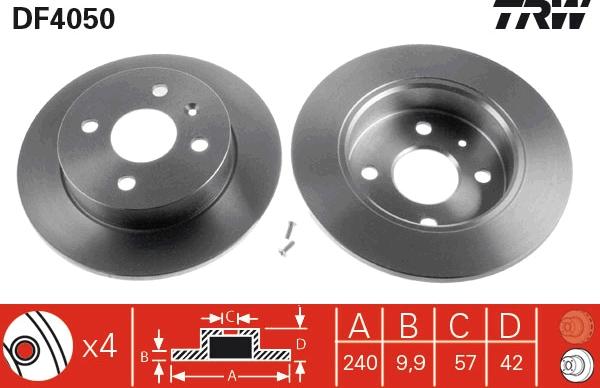 TRW DF4050 - Disc frana aaoparts.ro