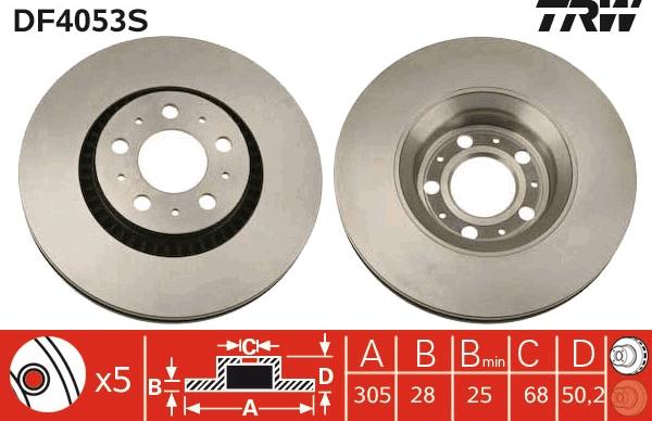 TRW DF4053S - Disc frana aaoparts.ro