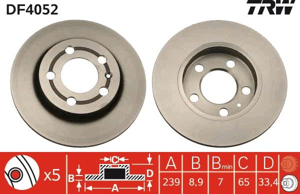 TRW DF4052 - Disc frana aaoparts.ro