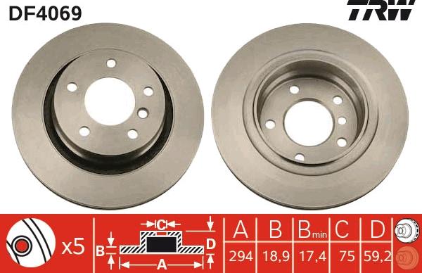 TRW DF4069 - Disc frana aaoparts.ro