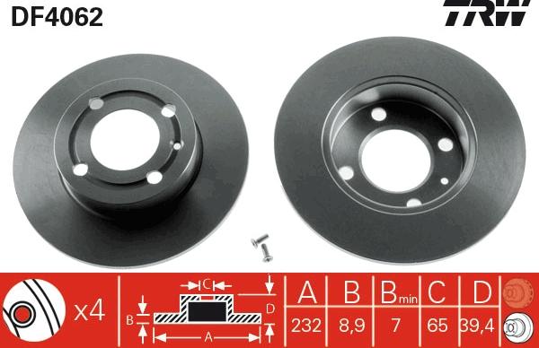 TRW DF4062 - Disc frana aaoparts.ro