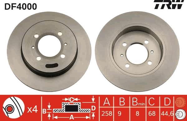 TRW DF4000 - Disc frana aaoparts.ro