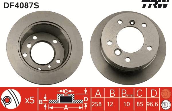 TRW DF4087S - Disc frana aaoparts.ro