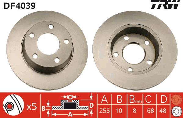 TRW DF4039 - Disc frana aaoparts.ro