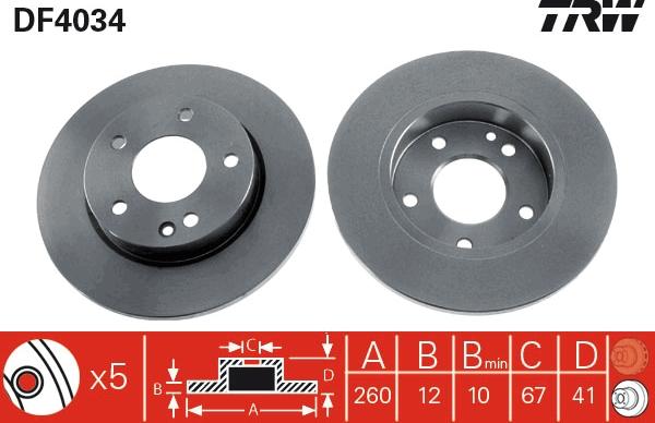 TRW DF4034 - Disc frana aaoparts.ro