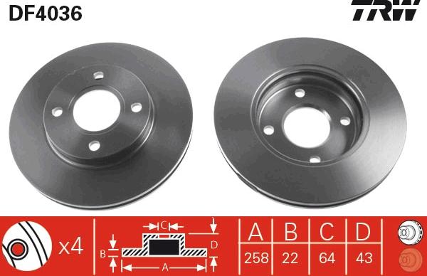 TRW DF4036 - Disc frana aaoparts.ro