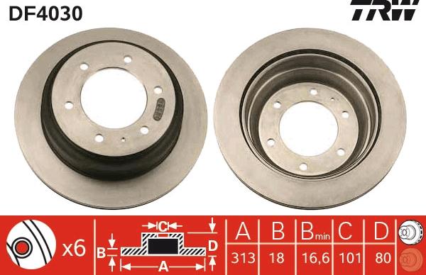 TRW DF4030 - Disc frana aaoparts.ro