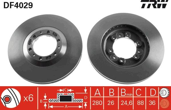 TRW DF4029 - Disc frana aaoparts.ro