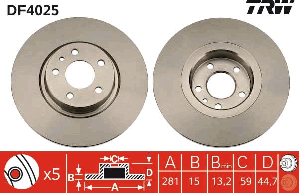 TRW DF4025 - Disc frana aaoparts.ro