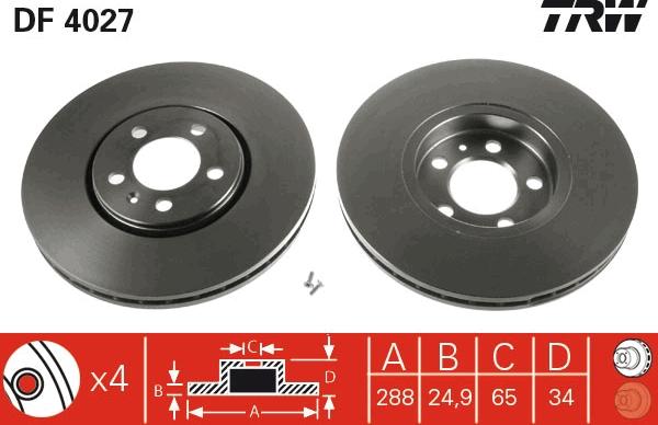 TRW DF4027 - Disc frana aaoparts.ro