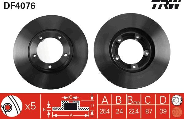 TRW DF4076 - Disc frana aaoparts.ro