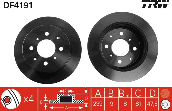 TRW DF4191 - Disc frana aaoparts.ro