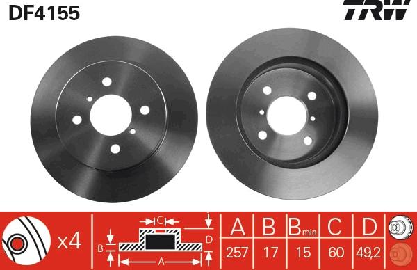 TRW DF4155 - Disc frana aaoparts.ro