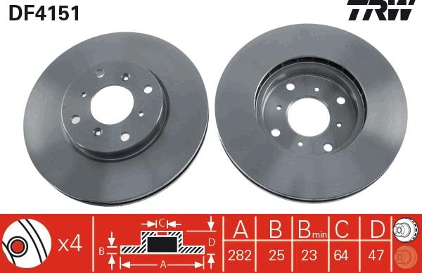 TRW DF4151 - Disc frana aaoparts.ro