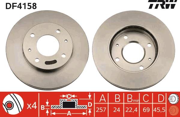 TRW DF4158 - Disc frana aaoparts.ro