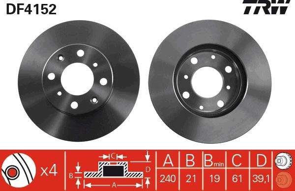 TRW DF4152 - Disc frana aaoparts.ro