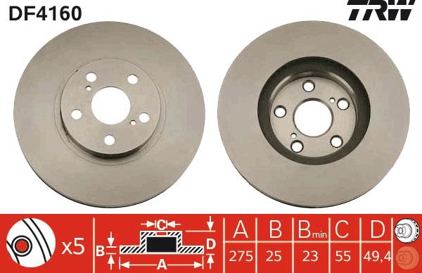 TRW DF4160 - Disc frana aaoparts.ro