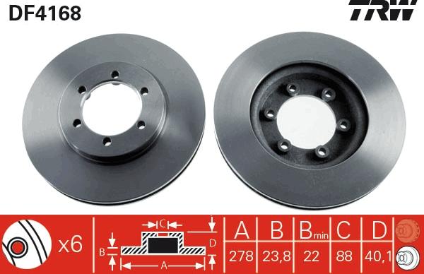 TRW DF4168 - Disc frana aaoparts.ro