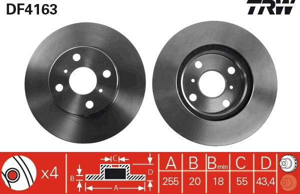 TRW DF4163 - Disc frana aaoparts.ro