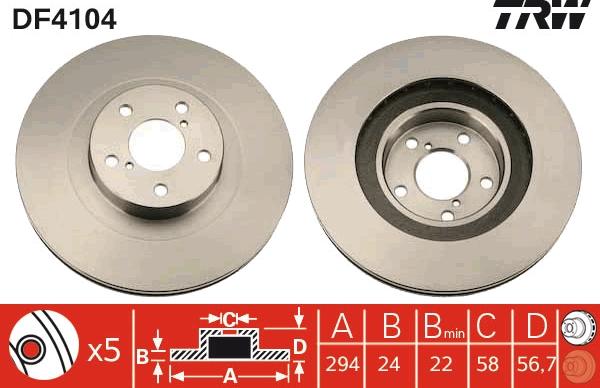 TRW DF4104 - Disc frana aaoparts.ro