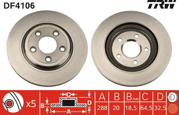 TRW DF4106 - Disc frana aaoparts.ro