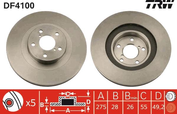 TRW DF4100 - Disc frana aaoparts.ro