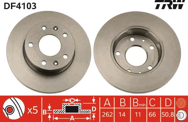 TRW DF4103 - Disc frana aaoparts.ro