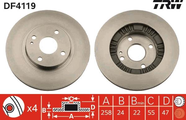 TRW DF4119 - Disc frana aaoparts.ro