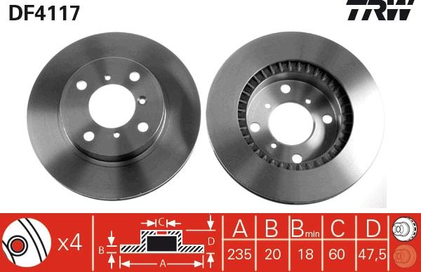 TRW DF4117 - Disc frana aaoparts.ro