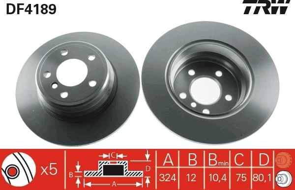 TRW DF4189 - Disc frana aaoparts.ro