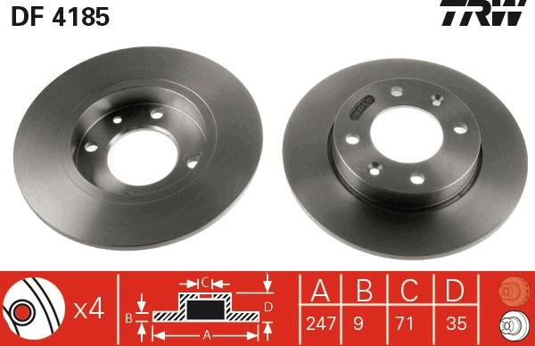 TRW DF4185 - Disc frana aaoparts.ro