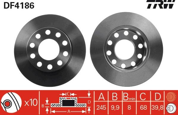 TRW DF4186 - Disc frana aaoparts.ro