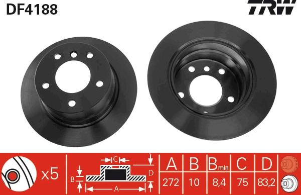 TRW DF4188 - Disc frana aaoparts.ro