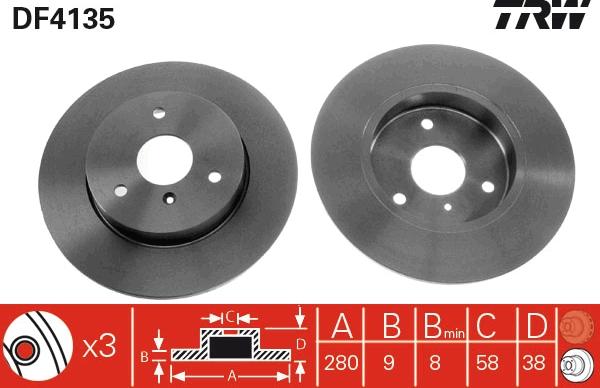 TRW DF4135 - Disc frana aaoparts.ro