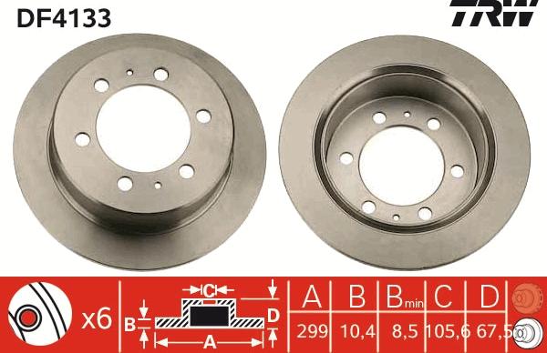 TRW DF4133 - Disc frana aaoparts.ro