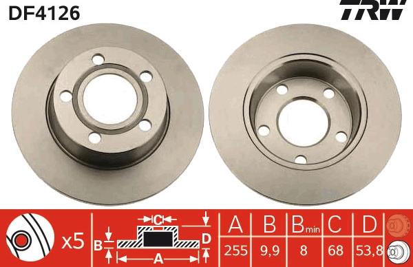 TRW DF4126 - Disc frana aaoparts.ro