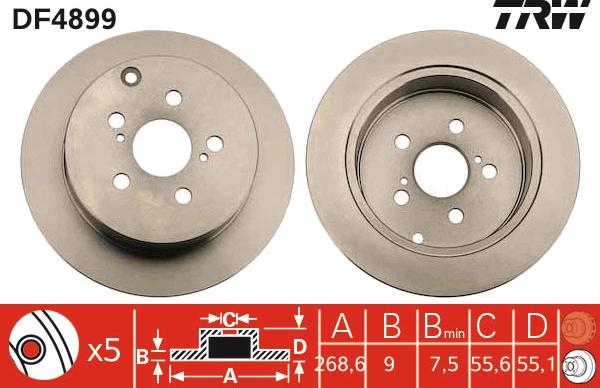 TRW DF4899 - Disc frana aaoparts.ro