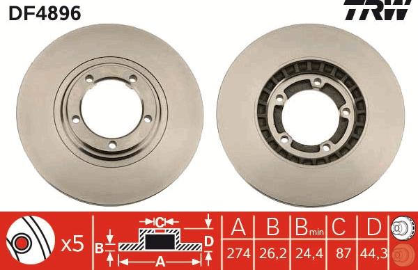 TRW DF4896 - Disc frana aaoparts.ro