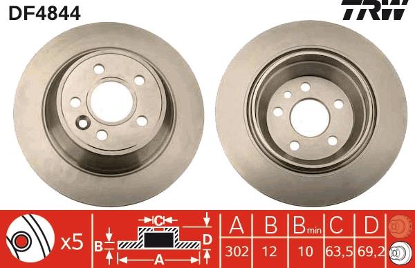 TRW DF4844 - Disc frana aaoparts.ro