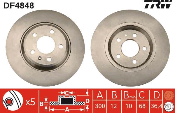 TRW DF4848 - Disc frana aaoparts.ro