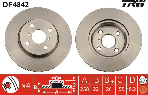 TRW DF4842 - Disc frana aaoparts.ro