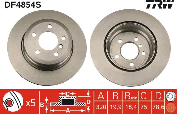 TRW DF4854S - Disc frana aaoparts.ro