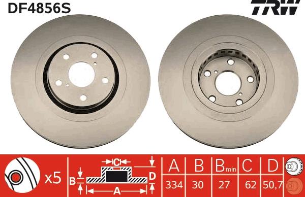 TRW DF4856S - Disc frana aaoparts.ro