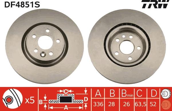 TRW DF4851S - Disc frana aaoparts.ro