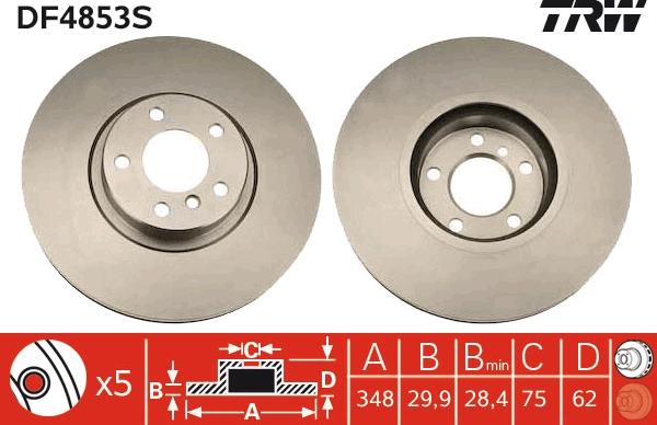 TRW DF4853S - Disc frana aaoparts.ro