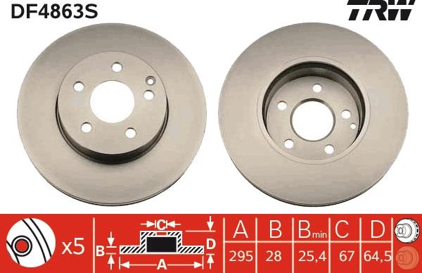 TRW DF4863S - Disc frana aaoparts.ro