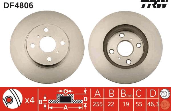 TRW DF4806 - Disc frana aaoparts.ro