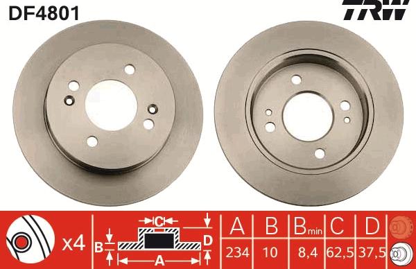 TRW DF4801 - Disc frana aaoparts.ro