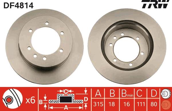 TRW DF4814 - Disc frana aaoparts.ro