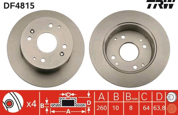 TRW DF4815 - Disc frana aaoparts.ro